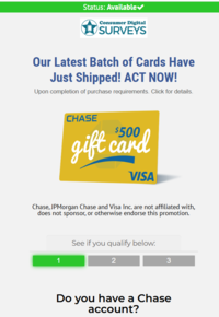 US|SOI|Exclusive [CDS] $500 Gold Chase Visa Card| All Devices logo