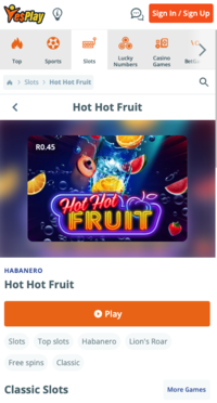 ZA | CPA | YesPlay Casino| Creo: Hot Fruit logo