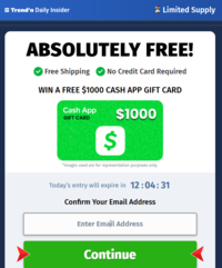 US|TrendnDaily (Display) - $1000 CashApp Card|All Devices logo