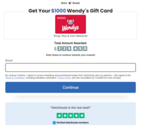 US|SOI|GetnGoods - $1000 Wendys Gift Card|All devices logo